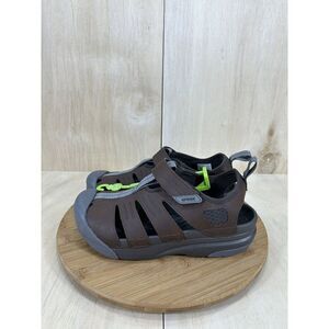 NEW Crocs Yukon Fisherman Brown Leather Closed Toe Sandal Mens Size 7 Womens 8.5